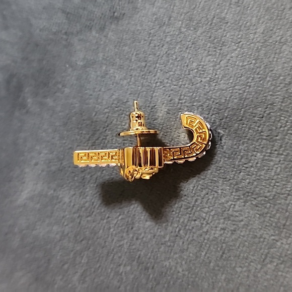 Versace unica earrings, gold plates brass with crystals, made in Italy - Picture 5 of 5